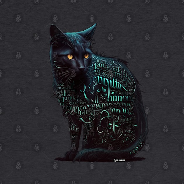 Black Cat of Magic Text by Horror Shop